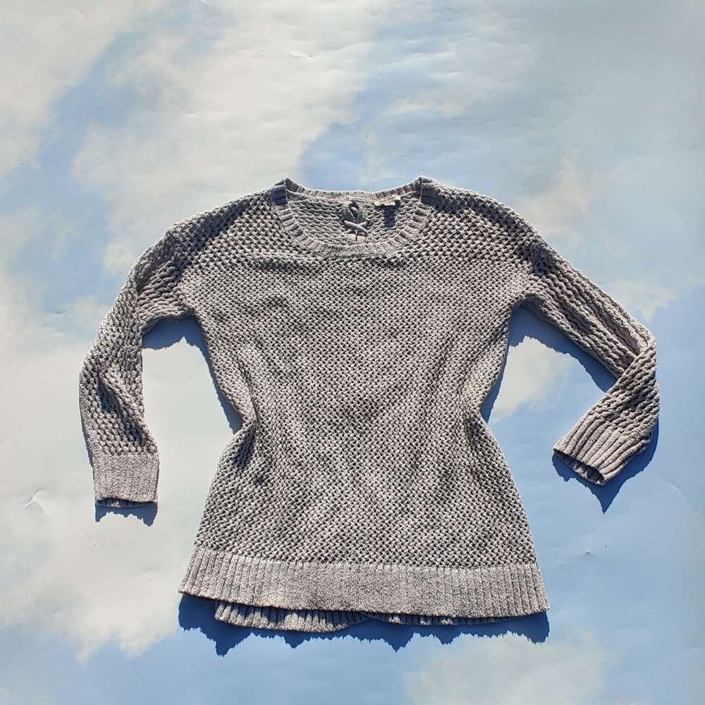 Grey Fashion Lace Up Sweater Adorable Sweater Stylish Sweater